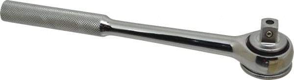 Paramount - 1/2" Drive Round Head Quick-Release Ratchet - Chrome Finish, 10-3/32" OAL, 45 Gear Teeth, Full Polished Knurled Handle, Reversible with Knurled Speed Ring Head - Best Tool & Supply