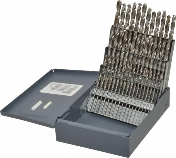 Hertel - 118° Point, Bright Finish, High Speed Steel Screw Machine Length Drill Bit Set - Best Tool & Supply