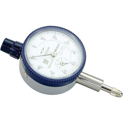 Mitutoyo - 5mm Range, 0-100 Dial Reading, 0.01mm Graduation Dial Drop Indicator - 40mm Dial, 1mm Range per Revolution, 0.01mm Accuracy, Revolution Counter - Best Tool & Supply