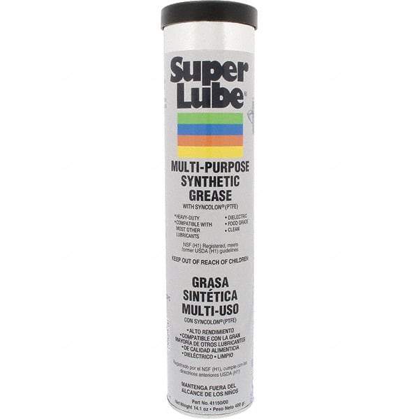 Synco Chemical - 14.1 oz Cartridge Synthetic General Purpose Grease - Translucent White, Food Grade, 450°F Max Temp, NLGIG 00, - Best Tool & Supply