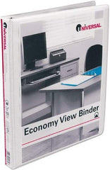 UNIVERSAL - 1/2" Sheet Capacity, 11 x 8-1/2", View Ring Binder - Vinyl, White - Best Tool & Supply