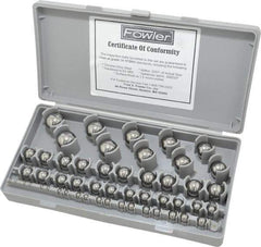 Fowler - 1/8 to 1 Inch Diameter, Chrome Steel, Gage Ball Set - 0.0001 Inch Tolerance, Grade 24 Accuracy, 63 RC Hardness, 26 Pairs - Best Tool & Supply