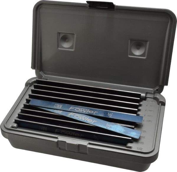 Fowler - 20 Piece, 6 Inch Long Alloy Steel Parallel Set - 1/2 to 1-5/8 Inch High, 1/32 to 1/32 Inch Thick, 50 RC Hardness, Sold as 10 Pair - Best Tool & Supply