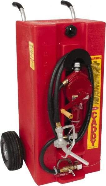 Made in USA - 28 Gal Gas Fuel Caddy - Red, Polyethelyne - Best Tool & Supply