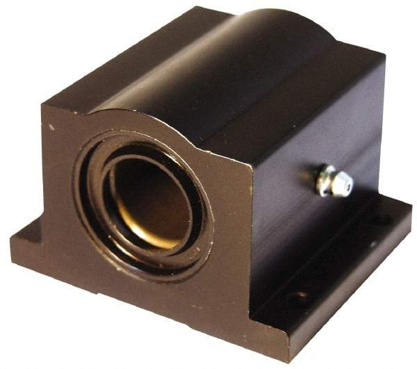 L.M76 - 0.2505" Inside Diam, Closed Single Pillow Block Linear Bearing - 1-5/8" Overall Width - Best Tool & Supply