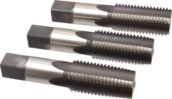 Hertel - 1-1/2 - 6 UNC, 4 Flute, Bottoming, Plug & Taper, Bright Finish, High Speed Steel Tap Set - Right Hand Cut, 6-3/8" OAL, 3" Thread Length, 2B/3B Class of Fit - Exact Industrial Supply