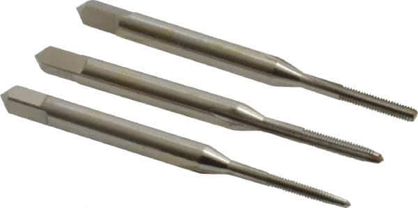 Hertel - #1-72 UNF, 2 Flute, Bottoming, Plug & Taper, Bright Finish, High Speed Steel Tap Set - 1-11/16" OAL, 2B/3B Class of Fit - Best Tool & Supply