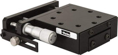 Parker - 62 Lb. Capacity, 10-32 Mount Hole, 1/2" Travel, Precision Ball Bearing Table with Side Drive - Single Axis, 8 Mounting Holes, 2.56" Long x 2.62" Wide x 1" High - Best Tool & Supply