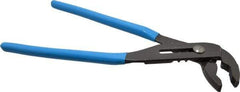 Channellock - 12" OAL, 2-1/4" Max Capacity, 6 Position Tongue & Groove Pliers - V-Jaws, Plastic Dipped Handles - Best Tool & Supply