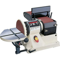 Jet - 48 Inch Long x 6 Inch Wide Belt, 9 Inch Diameter, Horizontal and Vertical Combination Sanding Machine - 2,258 Ft./min Belt Speed, 3/4 HP, Single Phase - Best Tool & Supply