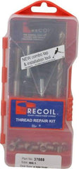 Recoil - 15 Inserts, M8x1.00, M8x1.00 Metric Fine, Thread Repair Kit - 12mm Insert Length - Exact Industrial Supply