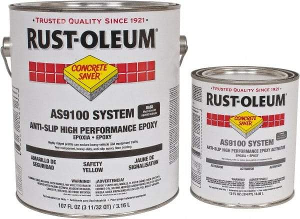 Rust-Oleum - 1 Gal Kit Gloss Safety Yellow Antislip Epoxy - 40 to 60 Sq Ft/Gal Coverage, <250 g/L VOC Content - Best Tool & Supply