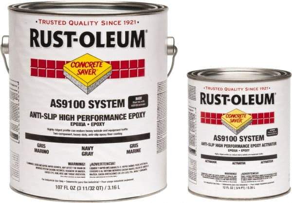 Rust-Oleum - 1 Gal Kit Gloss Navy Gray Antislip Epoxy - 40 to 60 Sq Ft/Gal Coverage, <250 g/L VOC Content - Best Tool & Supply