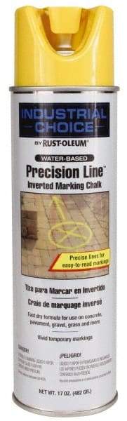 Rust-Oleum - 17 fl oz Yellow Marking Chalk - 500' to 530' Coverage at 1-1/4" Wide, Water-Based Formula - Best Tool & Supply