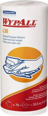 WypAll - L30 Dry General Purpose Wipes - Small Roll, 10-3/8" x 11" Sheet Size, White - Best Tool & Supply