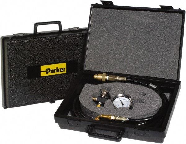 Parker - Accumulator Charging & Gauge Assembly - Includes 3,000 psi Gage, Charging Assembly, Gas Bleeder Valve, Charging Hose and Carrying Case, Use with Hydraulic Accumulators - Best Tool & Supply