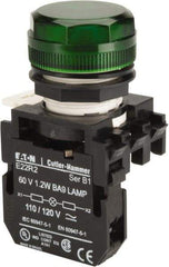 Eaton Cutler-Hammer - 120 VAC/VDC Green Lens Incandescent Indicating Light - Round Lens - Best Tool & Supply