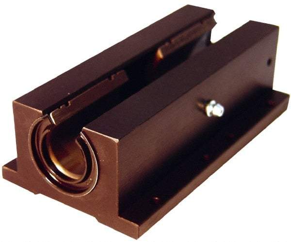 L.M76 - 0.7508" Inside Diam, Open Twin Pillow Block Linear Bearing - 2-3/4" Overall Width - Best Tool & Supply