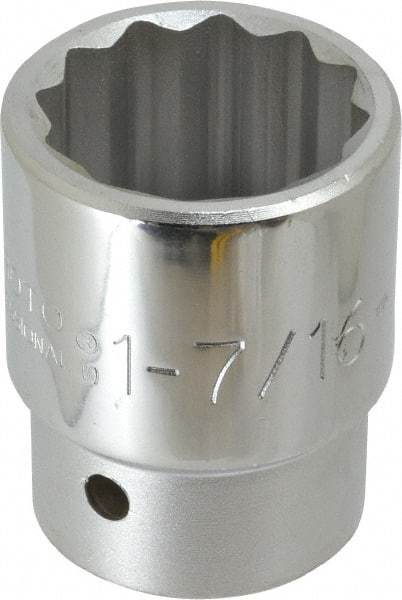 Proto - 1-7/16", 1" Drive, Standard Hand Socket - 12 Points, 2-3/4" OAL - Best Tool & Supply