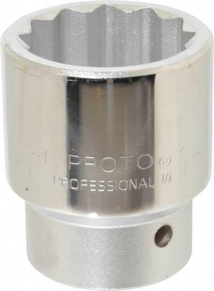 Proto - 1-11/16", 1" Drive, Standard Hand Socket - 12 Points, 3-1/4" OAL - Best Tool & Supply