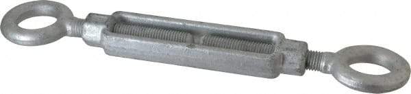 Made in USA - 5,200 Lb Load Limit, 3/4" Thread Diam, 6" Take Up, Steel Eye & Eye Turnbuckle - 17-3/4" Closed Length - Best Tool & Supply