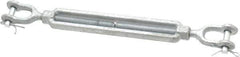 Made in USA - 1,200 Lb Load Limit, 3/8" Thread Diam, 6" Take Up, Steel Jaw & Jaw Turnbuckle - 12" Closed Length - Best Tool & Supply