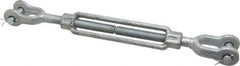 Made in USA - 3,500 Lb Load Limit, 5/8" Thread Diam, 6" Take Up, Steel Jaw & Jaw Turnbuckle - 16" Closed Length - Best Tool & Supply