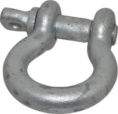 Made in USA - 7/8" Nominal Chain Size, 6.5 Ton Carbon Steel Screw Anchor Shackle - 7/8" Diam, 1" Pin Diam, 3-1/8" High x 1-7/16" Wide Inside Jaw, 2-1/16" Inside Width, 2" Max Body Thickness - Best Tool & Supply