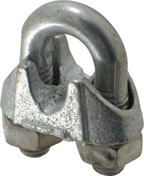 Value Collection - 1/4" Wire Rope U-Bolt Clip - Malleable Iron, Galvanized - Best Tool & Supply