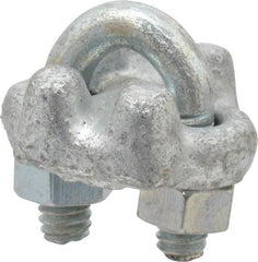 Value Collection - 1/8" Wire Rope U-Bolt Clip - Forged Steel, Galvanized - Best Tool & Supply