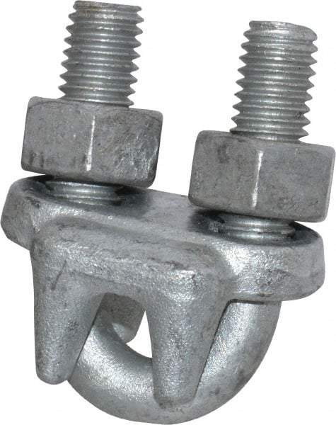 Made in USA - 7/16" Wire Rope U-Bolt Clip - Forged Steel, Galvanized - Best Tool & Supply