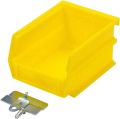 Triton - 5-3/8" Deep, Yellow Polypropylene Hopper Stacking Bin - 3" High x 4-1/8" Wide x 5-3/8" Long - Best Tool & Supply