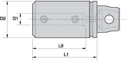 Kennametal - 1/2" Bore Diam, 32mm Body Diam x 39.88mm Body Length, Boring Bar Holder & Adapter - 0.125" Screw Thread Lock, 32mm Bore Depth, Internal Coolant - Exact Industrial Supply