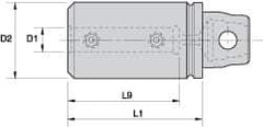 Kennametal - 3/8" Bore Diam, 32mm Body Diam x 32mm Body Length, Boring Bar Holder & Adapter - 0.125" Screw Thread Lock, 27mm Bore Depth, Internal Coolant - Exact Industrial Supply