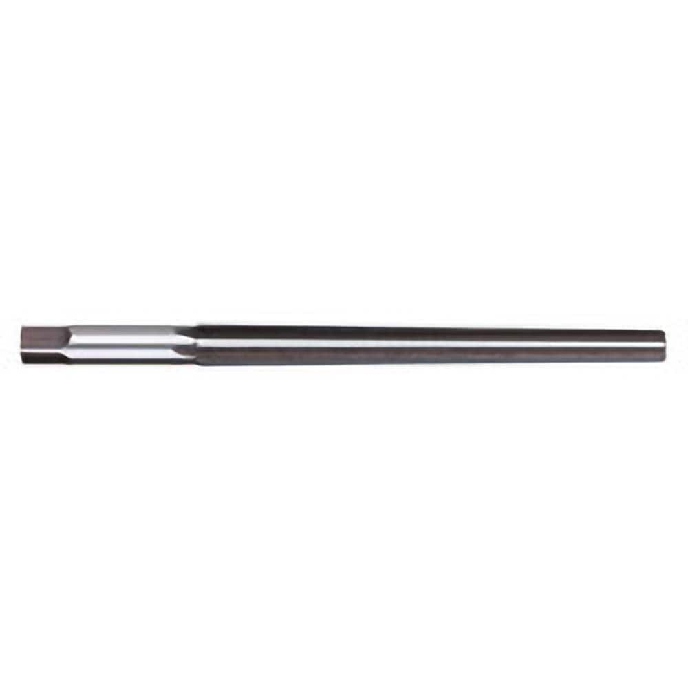 #4/0 Pin 0.0869″ Small End/0.1142″ Large End Straight Flute High Speed Steel Taper Pin Reamer Uncoated, 1-5/16″ Flute Length, 2-5/16″ OAL, 4 Flutes, 1/8″ Diam Straight-Cylindrical Shank, RH Cut