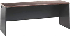 Hon - Steel-Reinforced High-Pressure Laminate Desk Shell - 72" Wide x 24" Deep x 29" High, Mahogany/Charcoal - Best Tool & Supply