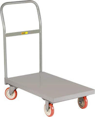 Little Giant - 1,200 Lb Capacity Steel Platform Truck - Steel Deck, 18" OAW, 32" Platform Length x 6-1/4" Platform Height, Polyurethane Casters - Best Tool & Supply