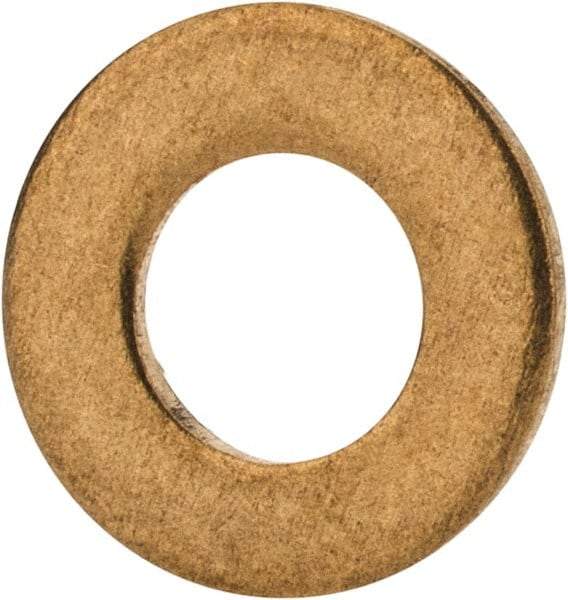 Value Collection - #6 Screw, Brass Standard Flat Washer - 0.147" ID x 0.312" OD, 0.025" Thick, Plain Finish - Best Tool & Supply