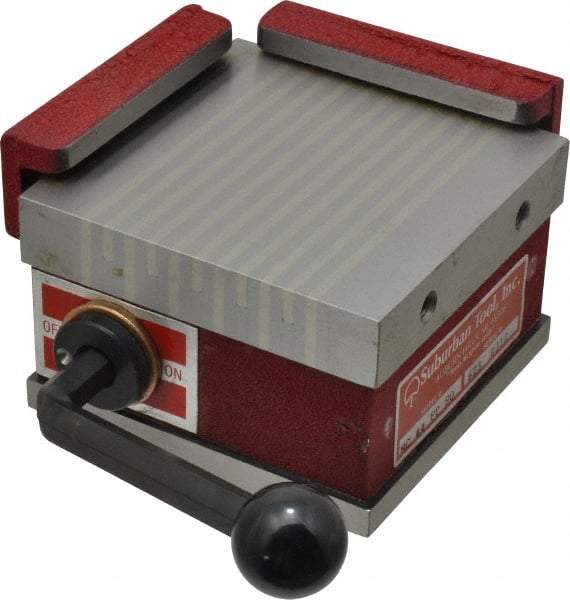 Suburban Tool - Fine Pole Square Permanent Magnetic Block Chuck - 4" Long x 4" Wide x 2-5/8" High, Ceramic - Best Tool & Supply