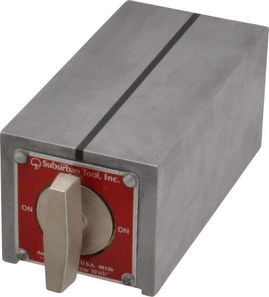 Suburban Tool - Standard Pole Rectangular Permanent Magnetic Block Chuck - 5-1/2" Long x 2-3/4" Wide x 2-1/2" High, Alnico - Best Tool & Supply