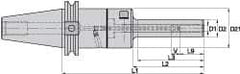 Kennametal - CAT50 Taper Shank, 20mm Hole Diam, Hydraulic Tool Holder/Chuck - 27.5mm Nose Diam, 200mm Projection, 41mm Clamp Depth, 15,000 RPM, Through Coolant - Exact Industrial Supply