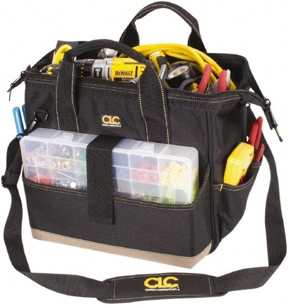 CLC - 23 Pocket Black & Khaki Polyester Tool Bag - 16" Wide x 9" Deep x 11" High - Best Tool & Supply