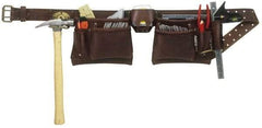 CLC - 29 to 46" Waist Tool Belt - 12 Pocket, 2" Wide, Brown, Leather - Best Tool & Supply