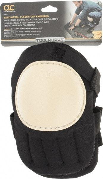 CLC - Size Universal, Hook & Loop Straps, Hard Protective Cap, Knee Pad - Foam Padding, Black, 2 Straps, Hard Plastic Cover - Best Tool & Supply