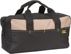 CLC - 8 Pocket Black & Khaki Polyester Tool Bag - 14" Wide x 5-1/2" Deep x 6" High - Best Tool & Supply