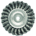 4" Diameter - 3/8-1/2" Arbor Hole - Knot Twist Steel Wire Straight Wheel - Best Tool & Supply