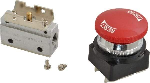 ARO/Ingersoll-Rand - 1/8" NPT Manual Mechanical Valve - 3-Way, 2 Position, Palm Button/Detent & 0.2 CV Rate - Best Tool & Supply