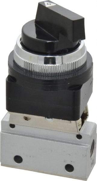 ARO/Ingersoll-Rand - 1/8" NPT Manual Mechanical Valve - 3-Way, 2 Position, Long Selector/Manual & 0.2 CV Rate - Best Tool & Supply