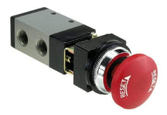 ARO/Ingersoll-Rand - 1/4" NPT Manual Mechanical Valve - 4-Way, 2 Position, Palm Button/Detent & 0.7 CV Rate - Best Tool & Supply