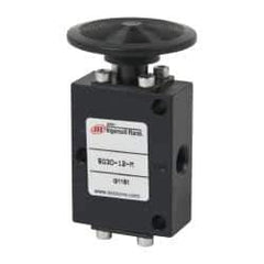 ARO/Ingersoll-Rand - 1/8" NPT Manual Mechanical Valve - 3-Way, 2 Position, Palm Button/Manual & 0.4 CV Rate - Best Tool & Supply